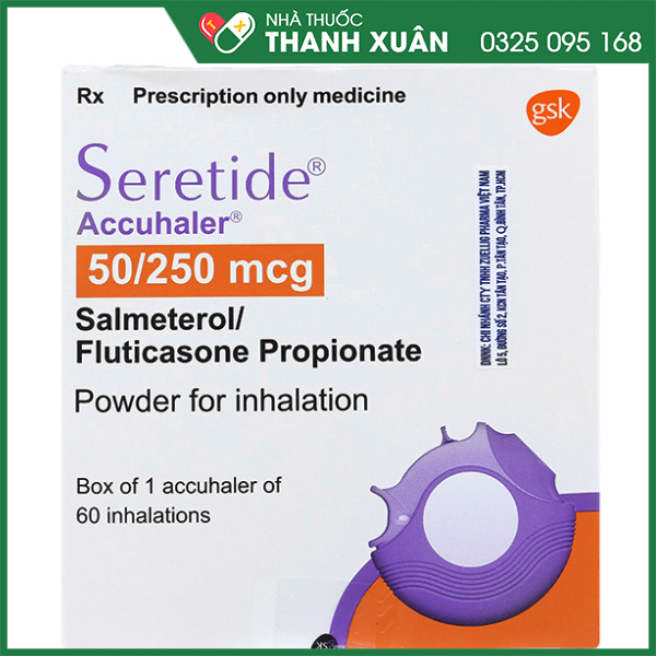 Seretide Accuhaler 50/250mcg liều bột hít điều trị hen suyễn